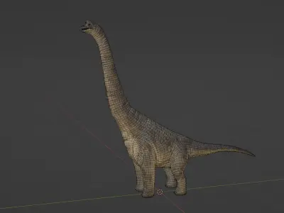 Brachiosaurus 3D Model - Realistic and Versatile 3D model Low-poly 3D model