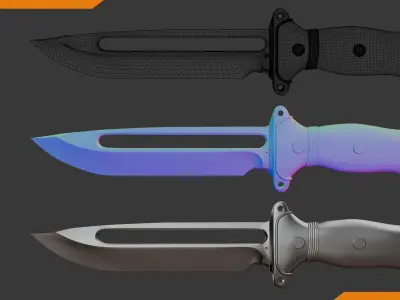 Hunter knife  3D model