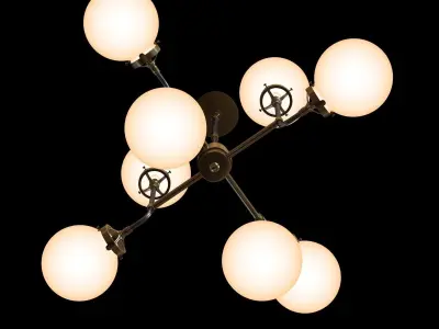 Restoration Hardware BISTRO GLOBE MILK GLASS 8-LIGHT CHANDELIER 3D model