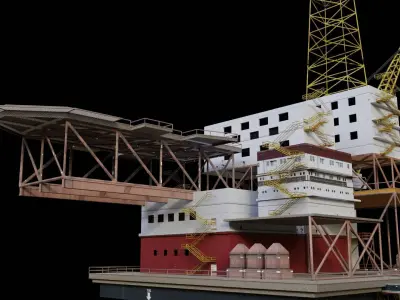 Industrial Offshore Platform 3D model