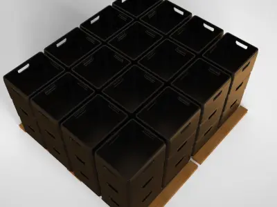 Plastic Crates 3D Model 3D model