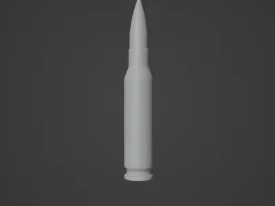 762 mm Bullet High Poly Free 3D model