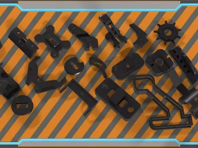Robotic hard surface kit sets 2 3D model