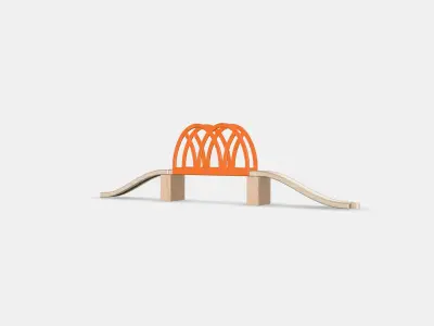 LILLABO 5-piece train bridge set Low-poly 3D model