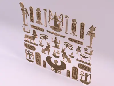 Egyptian Symbols - 041 Low-poly 3D model
