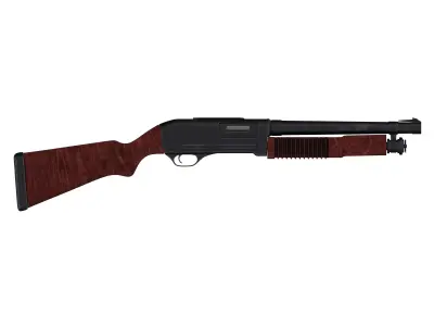 Shotgun with barrel 3D model