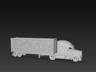 3D Semi Container Truck Cargo Transport Model 3D print model