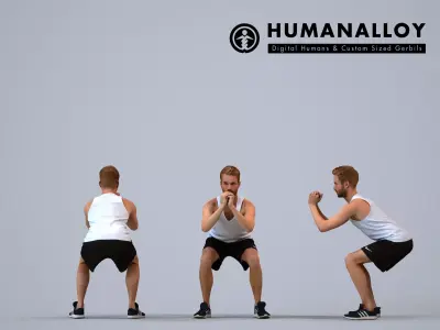 00077Nash003 - Adult Caucasian man exercising in sports 3D model