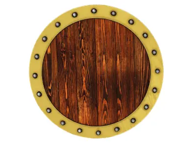 Wooden shield Low-poly 3D model 7