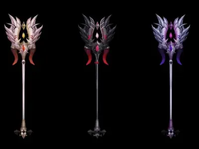 Corrupted Holy Scepter Low-poly 3D model