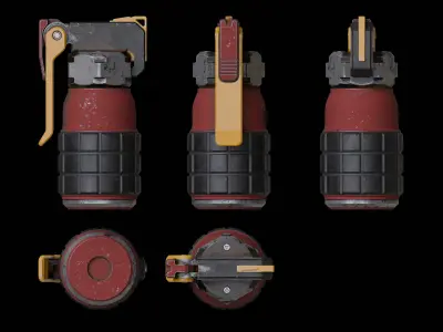 Sci-fi Frag Grenade PBR Low-poly 3D model
