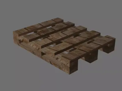 Wooden Pallet Low-poly 3D model