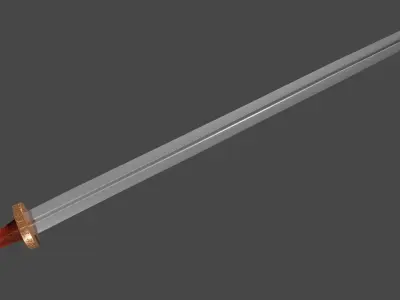 Caroling sword with Spatha handle Low-poly 3D model