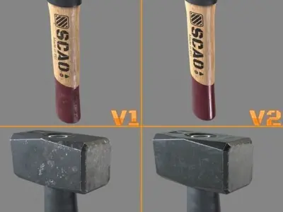 PBR Club Hammer 3D model