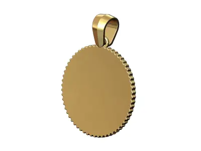 Pendant CC fashion brand coin with bail 3D print model