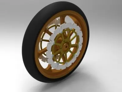Motorcycle front wheel Free 3D model