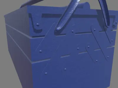 Metal Cantilever Toolbox Low-poly 3D model