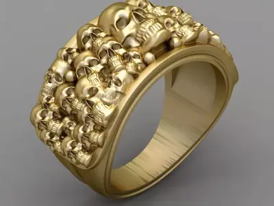 Antique Gents Signet Ring 3D print model buy