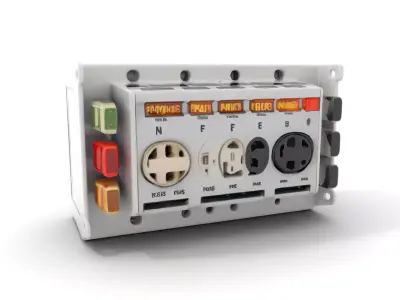 Industrial Control Panel Model Pack with Colored Switches and... Low-poly 3D model