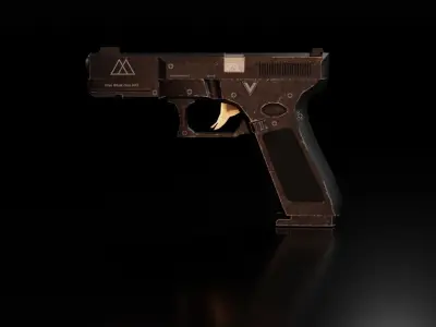 GLOCK gun Free low-poly 3D model buy
