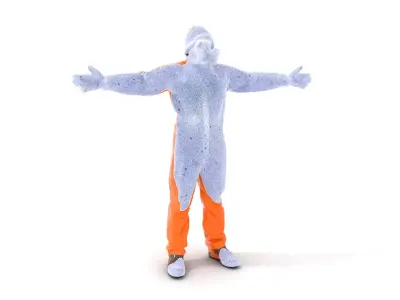 Bright Orange Hazmat Suit model pack Low-poly 3D model