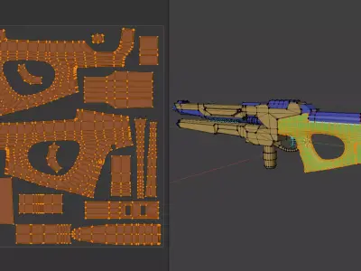 Modern SciFi Rifles Bundle Low-poly 3D model