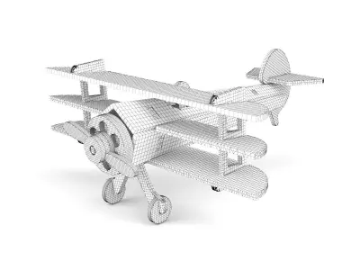 Wooden toy airplane 10 3D model