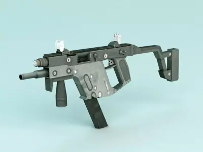 Submachine Gun Low-poly 3D model order