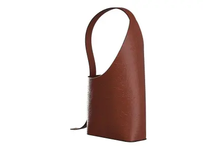 Red brown Leather Hobo Bag 3D model