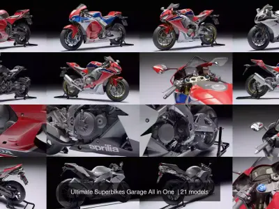 Ultimate Superbikes Garage All in One  3D Model Pack