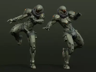 Armored Soldier Low-poly 3D model