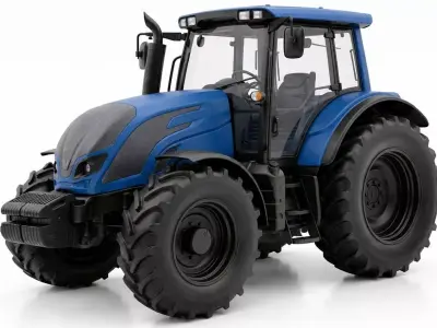 Modern Blue Agricultural Tractor 3D model