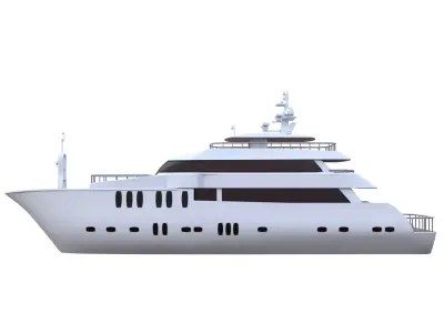 Modern Luxury Yacht PBR Low Poly Blender Ready Low-poly 3D model