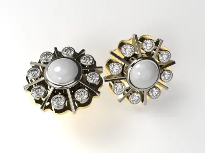 two tone tray earrings 3D print model