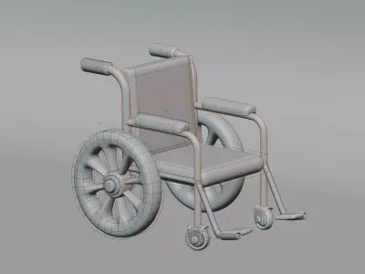 Cartoon Wheelchair Low-poly 3D model