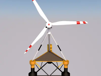 Offshore Floating Wind Turbine 3D model