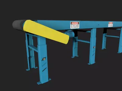 Belt Conveyor Low-poly 3D model