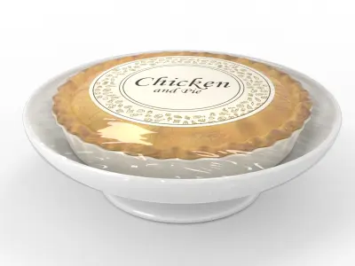 Pasties dumplings and pizzas Chicken and Mushroom Pie 3D model purchase