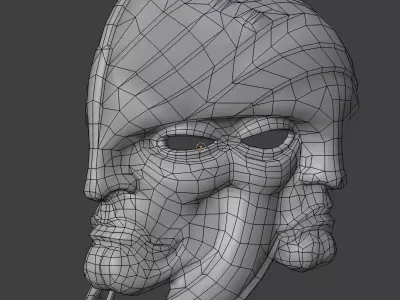 Medieval Fantasy Mask Low Poly PBR  Low-poly 3D model