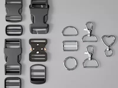 Tactical Buckles and Carabiners Collection 3D model
