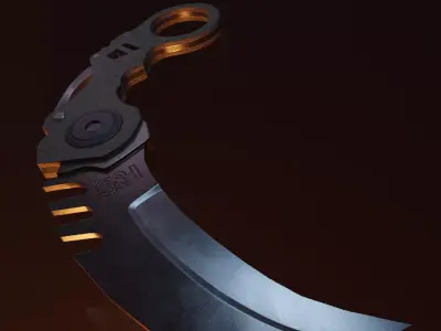Karambit knife Low-poly 3D model order