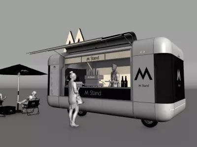 M Mobile Coffee Stand 3D model