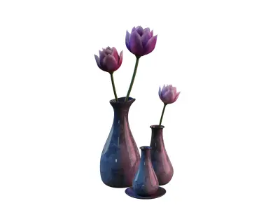 Flowers in Vase 01 Free low-poly 3D model