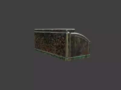Rusty Metal Cooler Low-poly 3D model