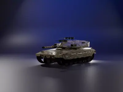 Tank lowpoly for game Low-poly 3D model