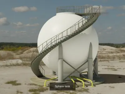 Sphere tank 3D Model Pack buy