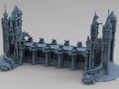 Ancient Culture Ruins bridge 2 3D model