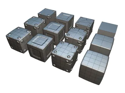 Cube World Metal Block - Proto Series 3D model