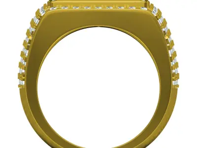 Antique Pave Set Diamond Hip Hop Ring for Men 3D print model