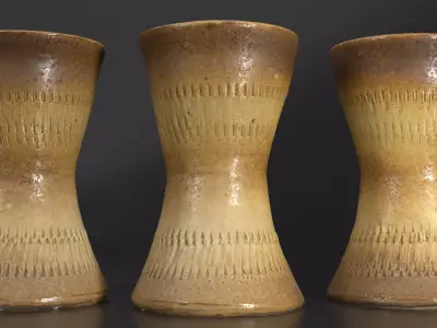 Ceramic Vase - Rustic Handcrafted Pottery Low-poly 3D model